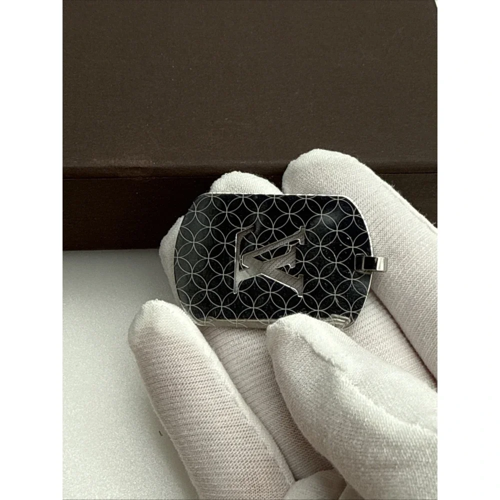 Auth Louis Vuitton LV Champs Elysees PM M65452 Pendant Top Silver Finish Men